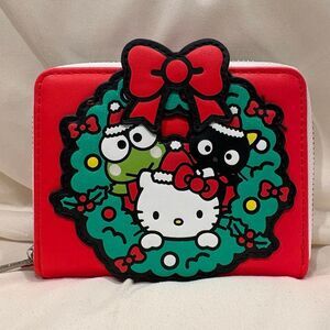 Loungefly Sanrio Hello Kitty & Friends Christmas Wreath Zipper Wallet
